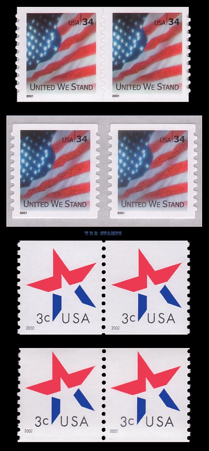 United We Stand 34c Pairs 3550 3550A & Make Up 3c Pairs 3615 3615a MNH 