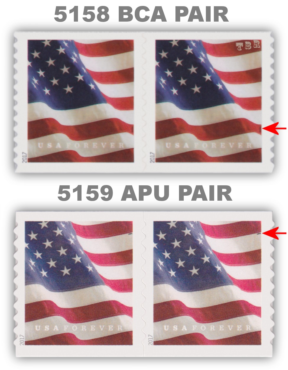 5158 Bca And 5159 Apu Flag Usa Forever Stamps Set Of 2 Pairs 2017 Mnh Buy Now Ebay